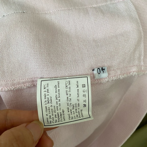 Authentic Chanel pink CC logo buttons cardigan sweater 40 - Picture 7 of 9